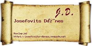 Josefovits Dénes névjegykártya